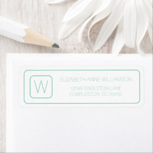 Simple Light Teal and White Monogram