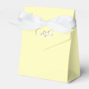 Simple Light Yellow Monogrammed Favor Boxes