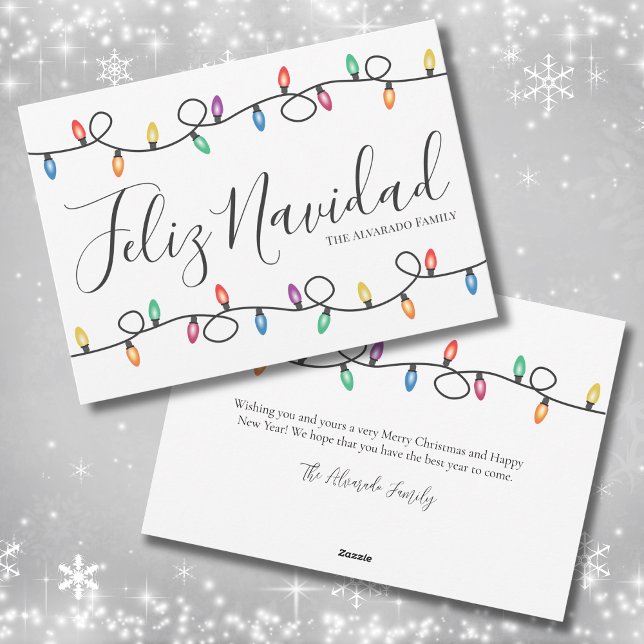 Simple Lights Feliz Navidad Christmas Card (Simple Lights Feliz Navidad Christmas Card )