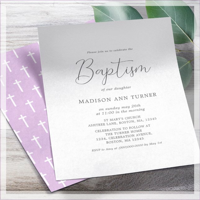 Simple Lilac | Baptism Invitation Flyer (Creator Uploaded)