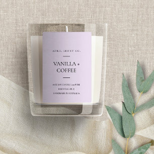SIMPLE LILAC LAVENDER PURPLE MINIMAL MODERN CANDLE FOOD LABEL
