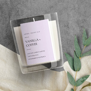 SIMPLE LILAC LAVENDER PURPLE MINIMAL MODERN CANDLE FOOD LABEL