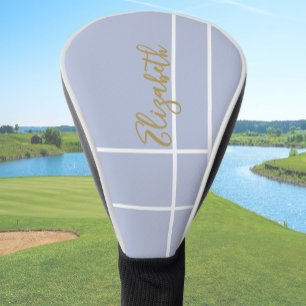 Simple lilac purple minimalist custom name ladies golf head cover