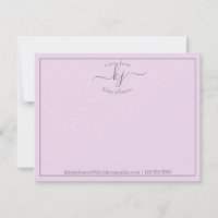 Simple Lilac Script From The Desk Of Note Card