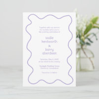 Simple Lilac Squiggle Frame Modern Wedding