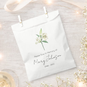 Simple Lily Seed packet Funeral Favour Bag