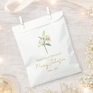 Simple Lily Seed packet Funeral Favour Bag