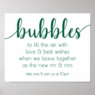 Simple Lime Bubbles   Neo-Mint Green Party Event Poster