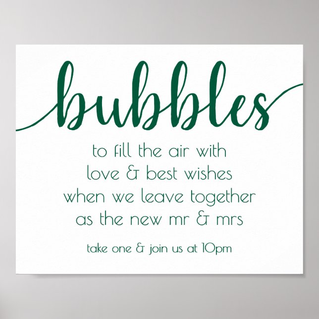 Simple Lime Bubbles | Neo-Mint Green Party Event Poster (Front)