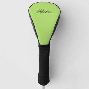 Simple lime colour custom name golf head cover