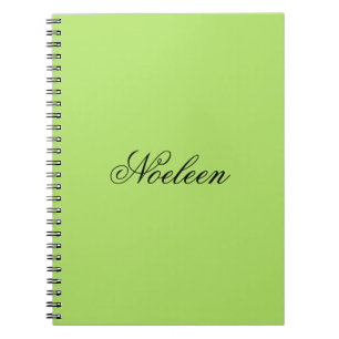 Simple lime colour custom name notebook