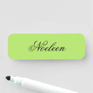 Simple lime colour custom name tag
