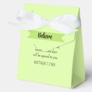 Simple Lime Green Ask God Bible Verse Christian Favor Box