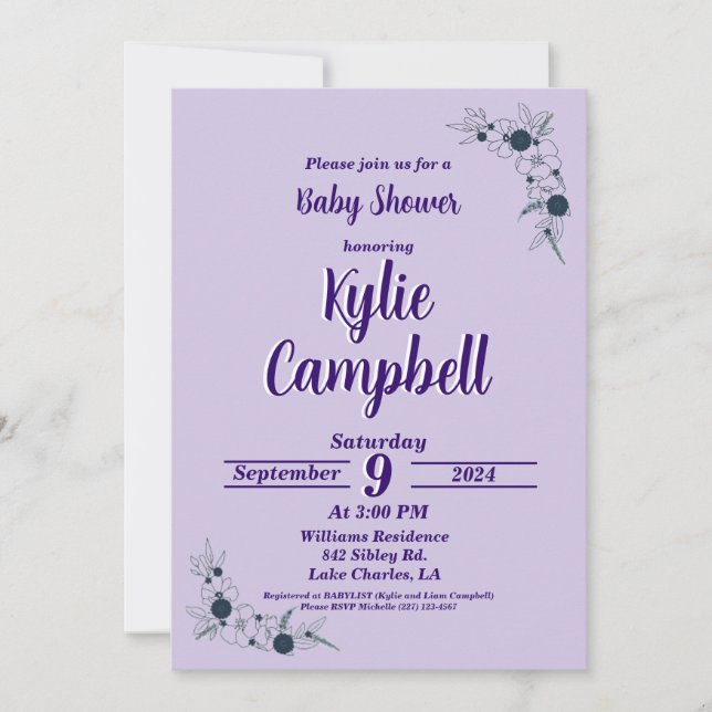 Simple Line Art Boho Baby Shower Invitation (Front)