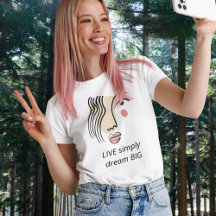 Simple Line Art Face Live Simply Dream Big Quote