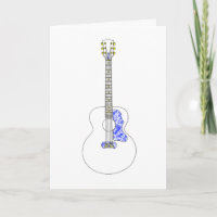 Simple Line drawing Acoustic Guitar Cool Art Music