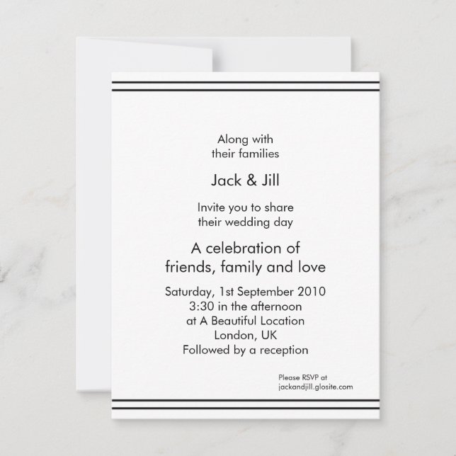 Simple line (white) 4.25x5.5 invitation (Front)