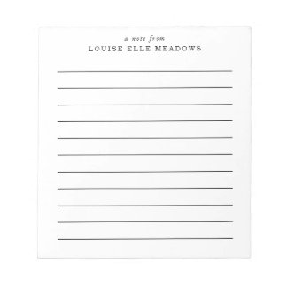 Simple Lined Custom Name Notepad