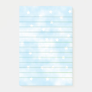Simple Lined Custom Stars Sky Watercolor Post-it Notes