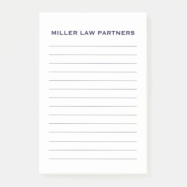 Simple Lined Personalized Business Post-it Notes (Front)