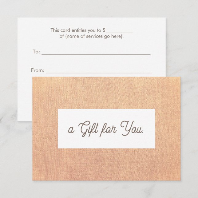 Simple Linen (image) Gift Certificate (Front/Back)