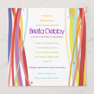 Simple Lines Bat Bar Mitzvah Invitation