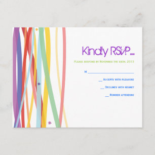 Simple Lines Bat Bar Mitzvah Reply Card