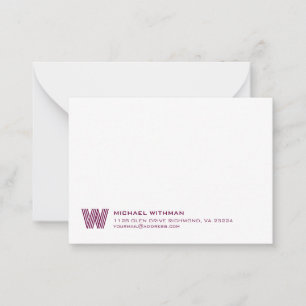 Simple Lines Monogram Initial Name Classic WINE Card