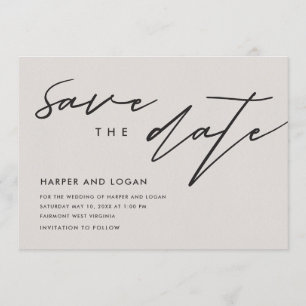 Simple Linework Save the Date Invitation