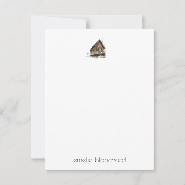 Simple Little Cabin Personalized Card (Front)