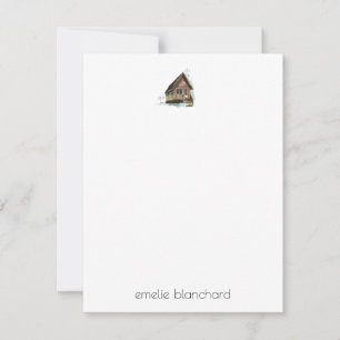 Simple Little Cabin Personalized Card
