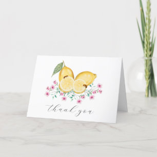 Simple Little Cutie Lemon Citrus Baby Shower  Thank You Card