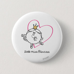 Simple Little Miss Princess Pink Heart 2 Inch Round Button