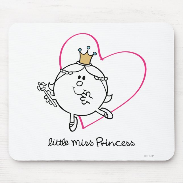 Simple Little Miss Princess | Pink Heart Mouse Pad (Front)