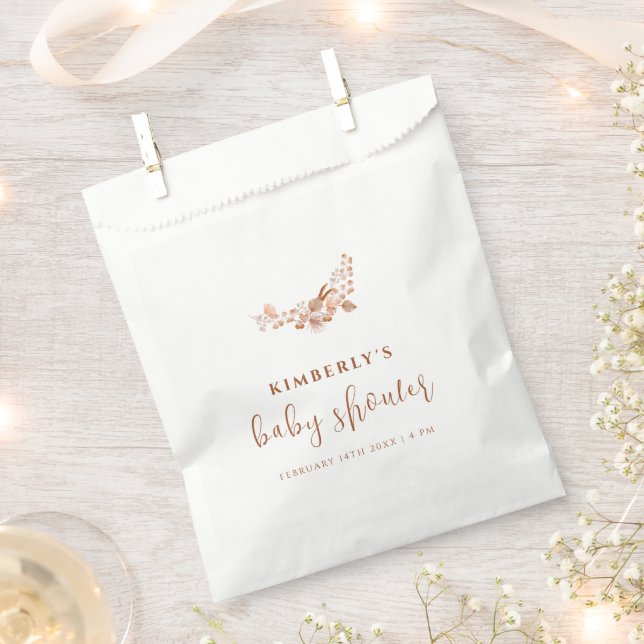 Simple Little Wildflower Boho Baby Shower Favour Bag (Clipped)