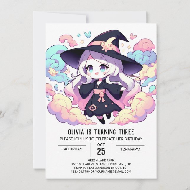 Simple Little Wizard Birthday Invitation (Front)