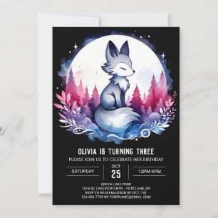Simple Little Wolf Birthday  Invitation