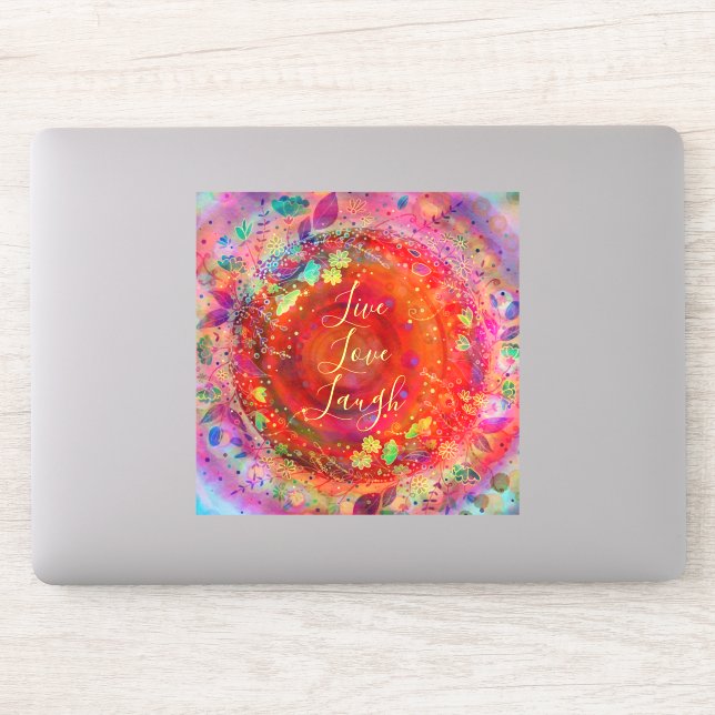 Simple Live Laugh Love Pretty Floral Red (Computer)
