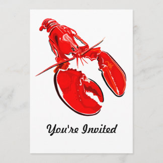 Simple Lobster Painting Invitation