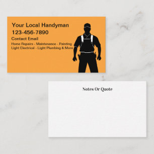 Simple Local Handyman Bold Business Cards