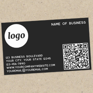 Simple Logo and QR Code Black Sticker