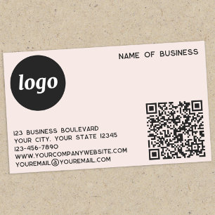 Simple Logo and QR Code Blush Pink Sticker