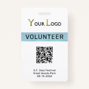 Simple Logo and QR Code Event  Badge