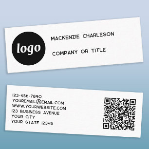 Simple Logo and QR Code Mini Business Card