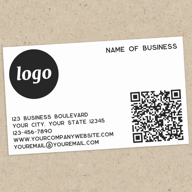 Simple Logo and QR Code Sticker (Logo QR code with custom text business promotional sticker)