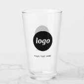Simple Logo and Text Business Beer Glass (Back)