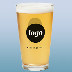 Simple Logo and Text Business Beer Glass