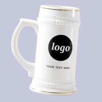 Simple Logo and Text Business Beer Stein
