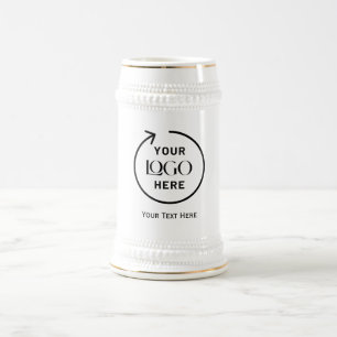 Simple Logo and Text Business Beer Stein
