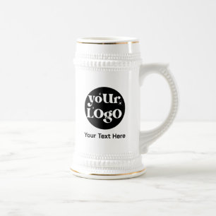 Simple Logo and Text Business Beer Stein